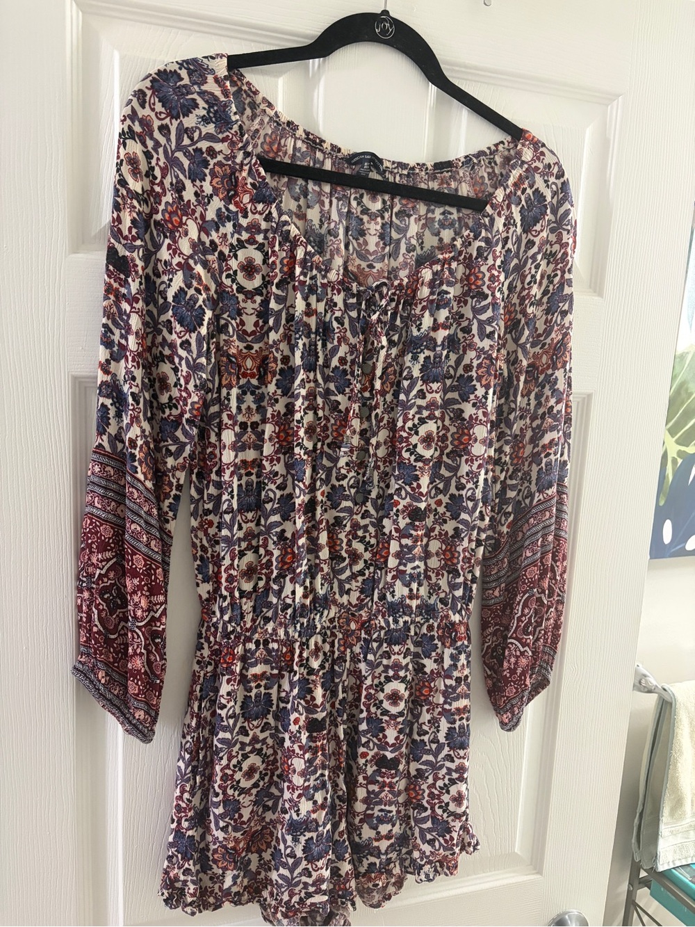 Floral American Eagle Romper